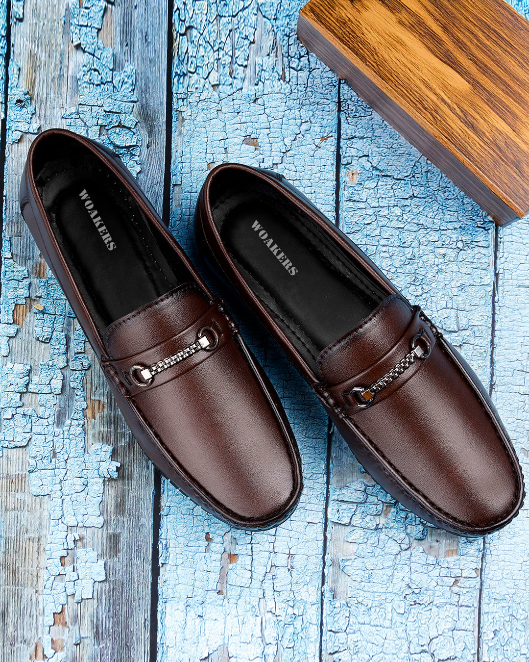 Woakers Men,s Loafers Shoes W-RO-DRIV-BRN