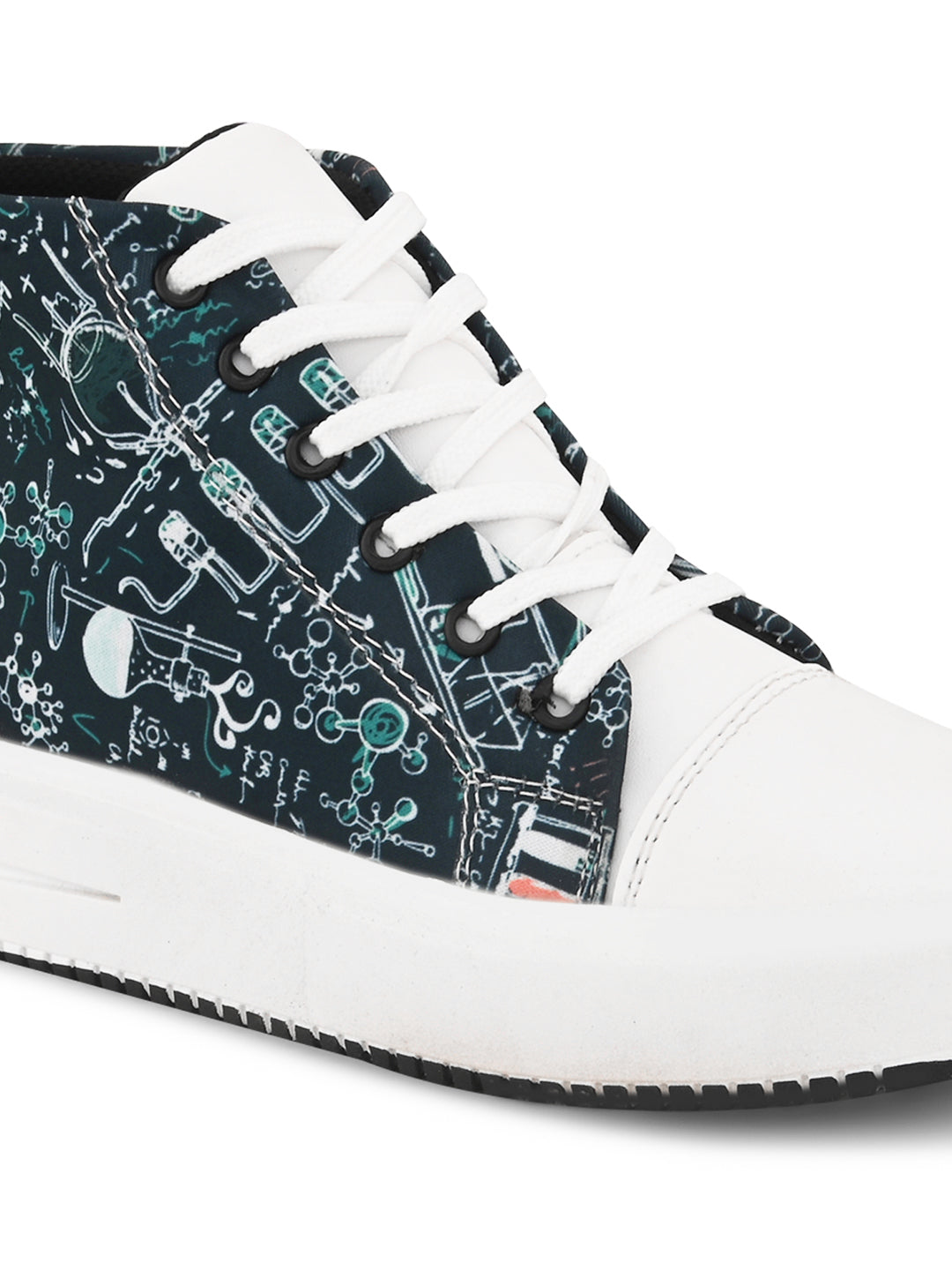 Black Printed High Top Sneakers for Women - Stylish Look