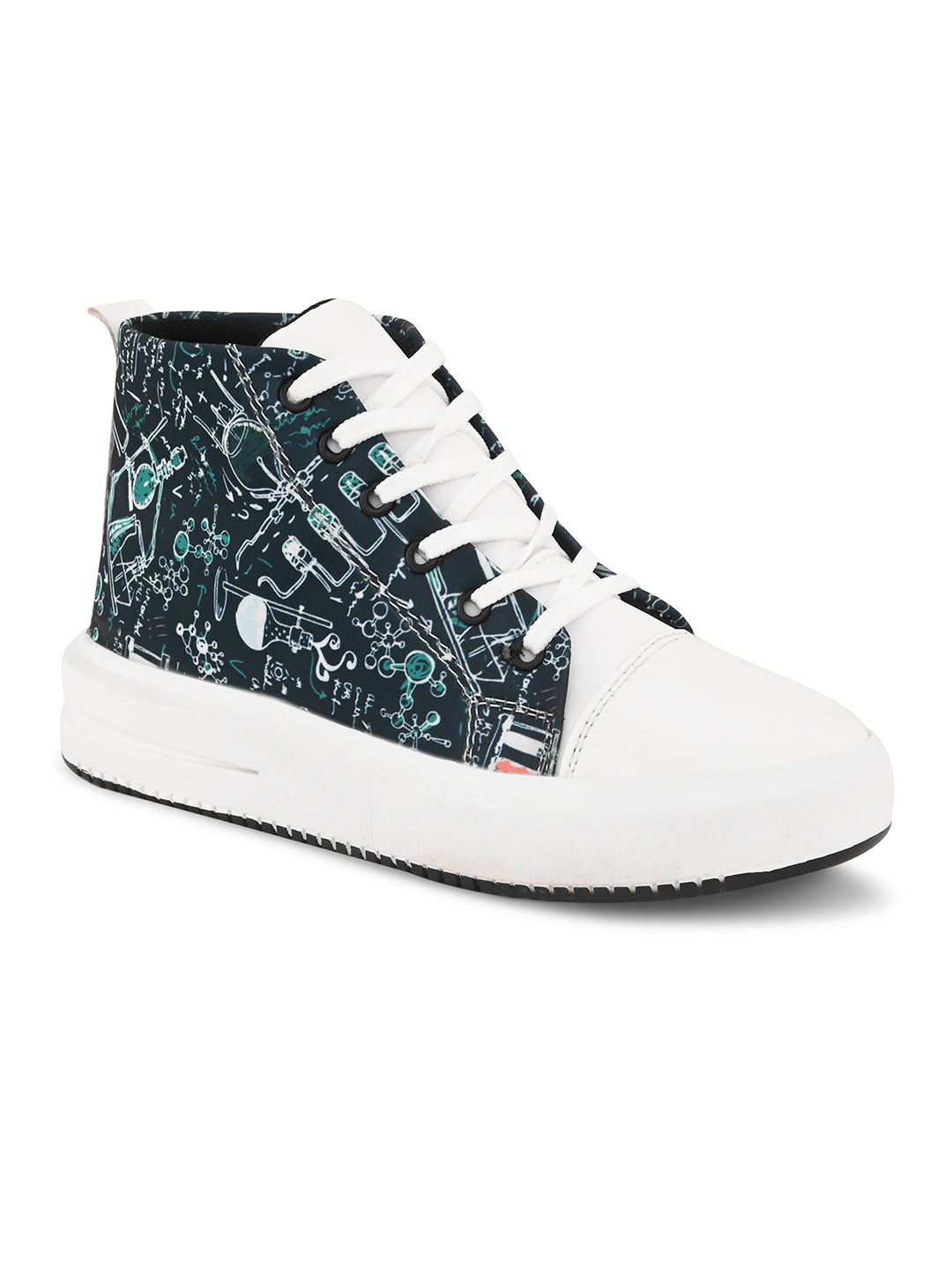 Black Printed High Top Sneakers for Women - Stylish Look