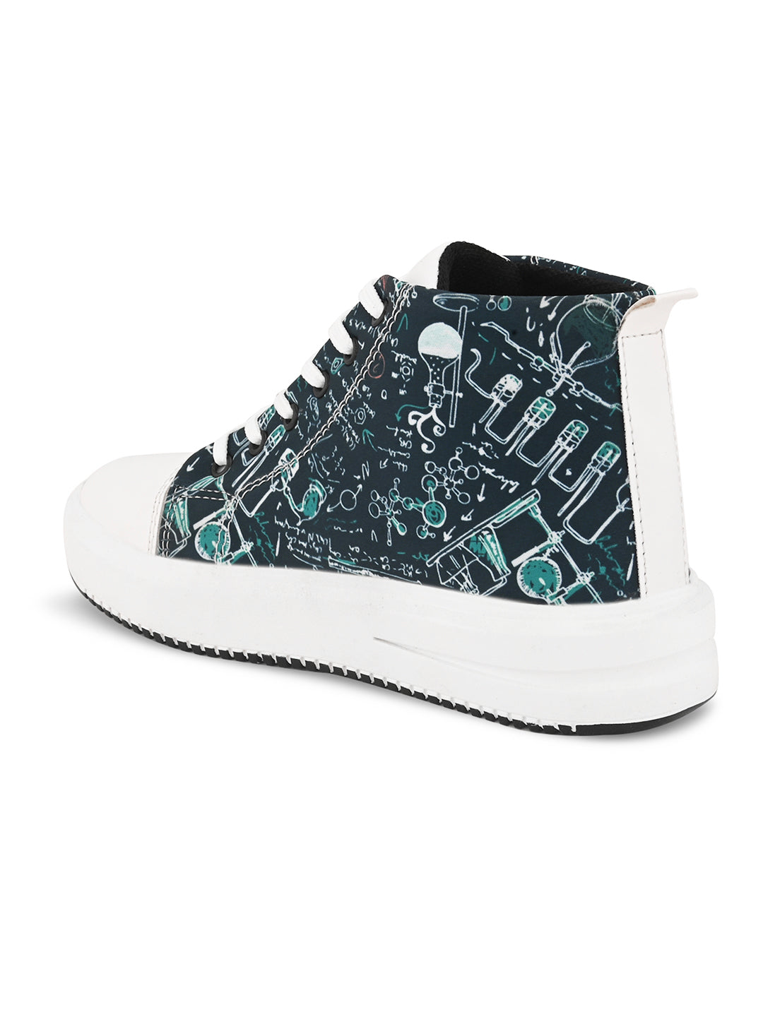 Black Printed High Top Sneakers for Women - Stylish Look