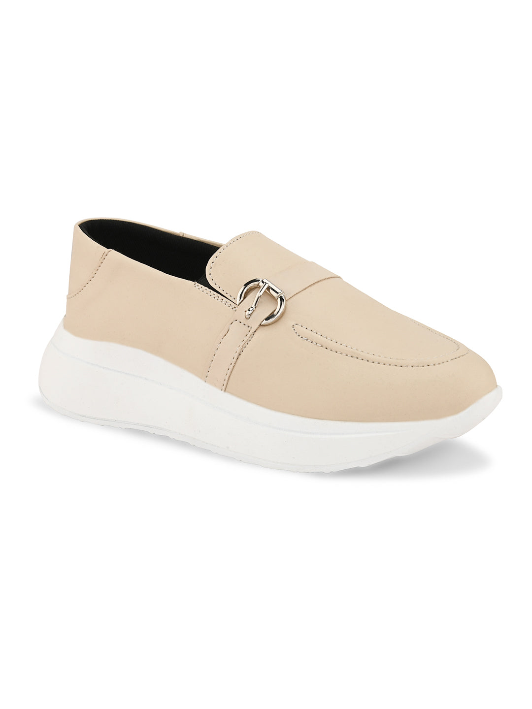 Beige Casual Sneakers for Women - Soft & Stylish Fit