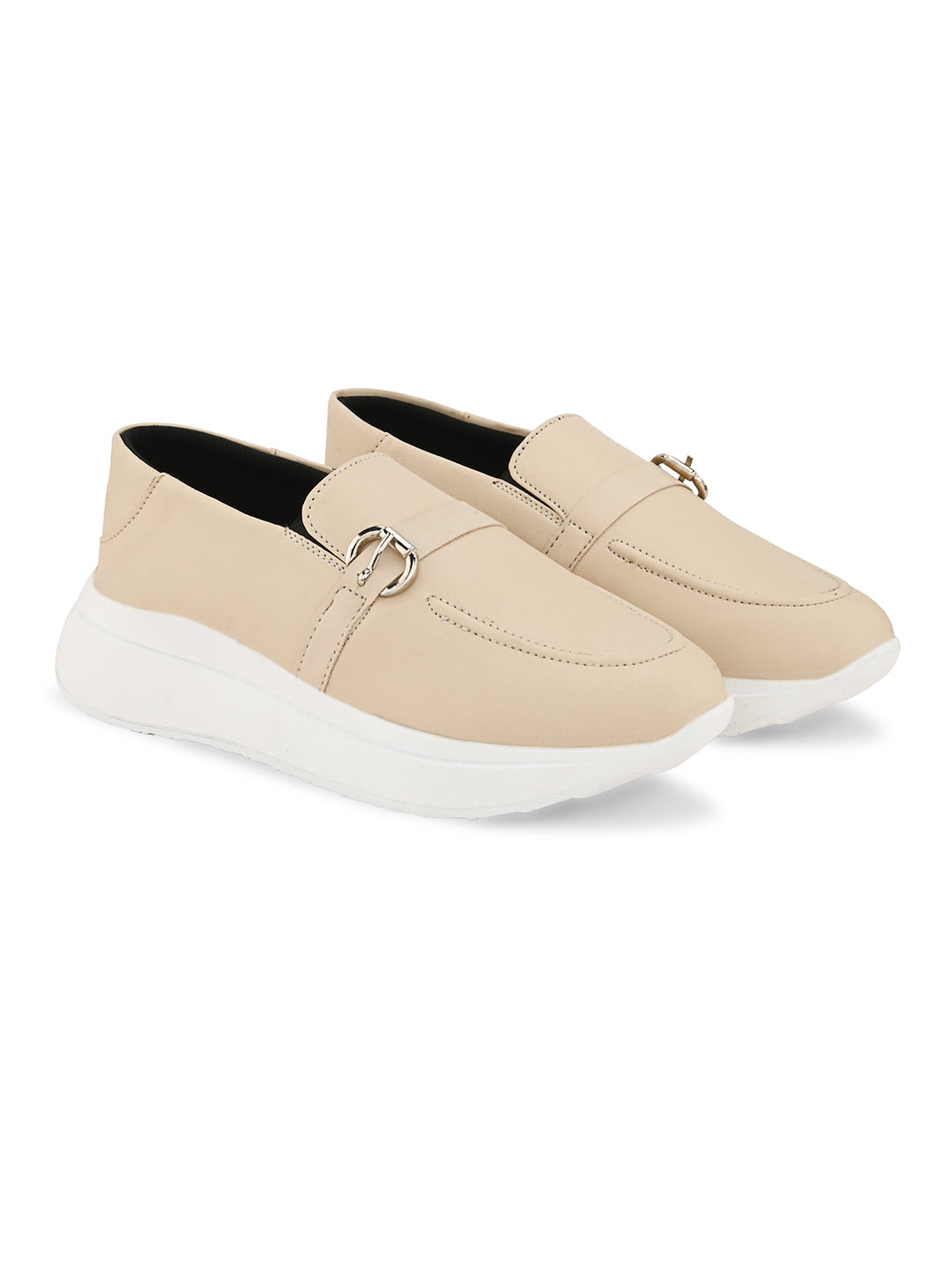 Beige Casual Sneakers for Women - Soft & Stylish Fit