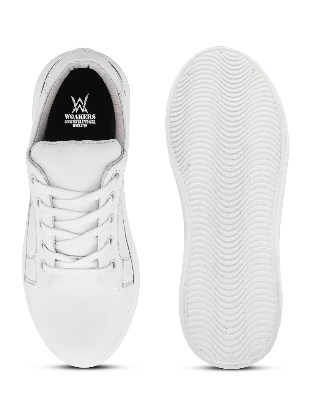 White Casual Sneakers with Red Floral Print