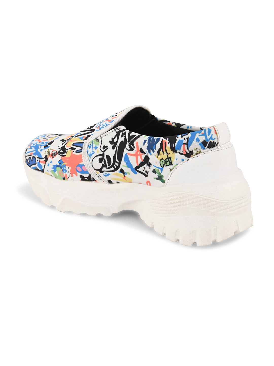 Graffiti Print Slip-On Sneakers for Women - Funky Style
