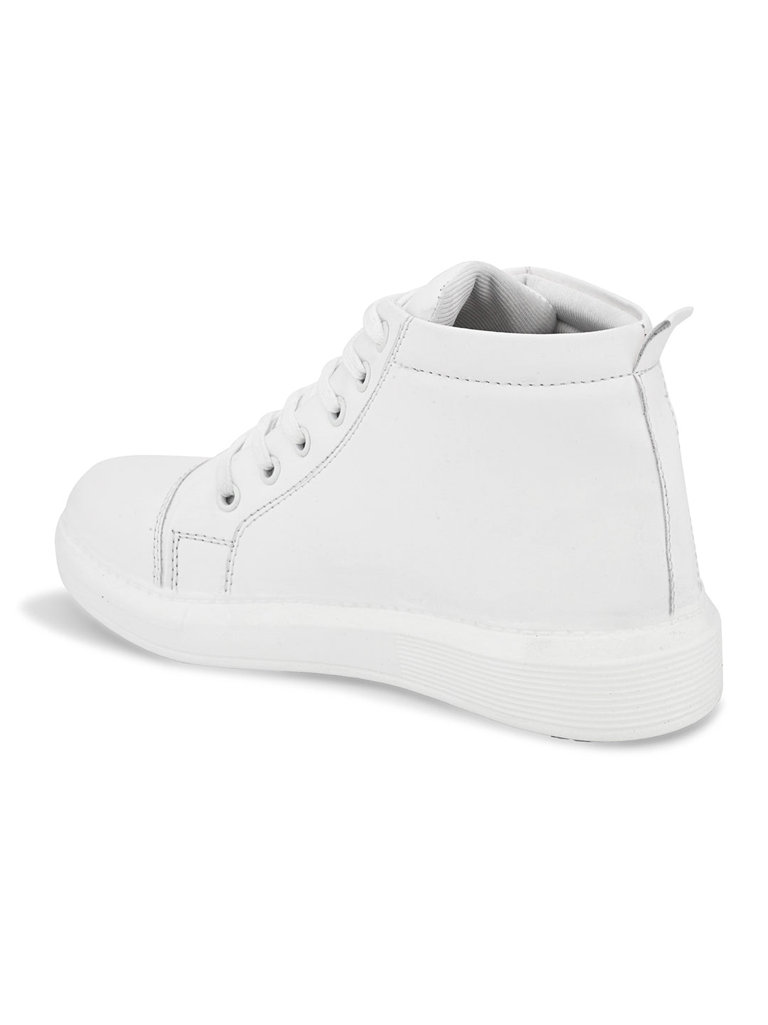 White High Top Sneakers with Blue Floral Design