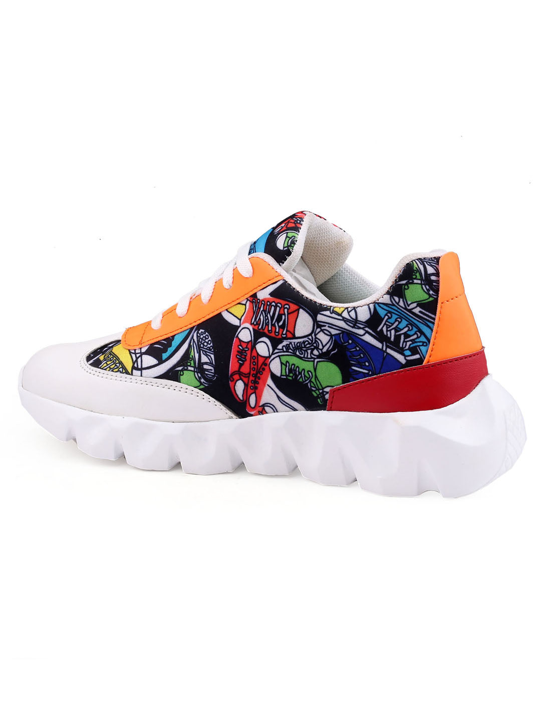 Multicolor Zig-Zag Sole Sneakers for Men - Bold Street Style