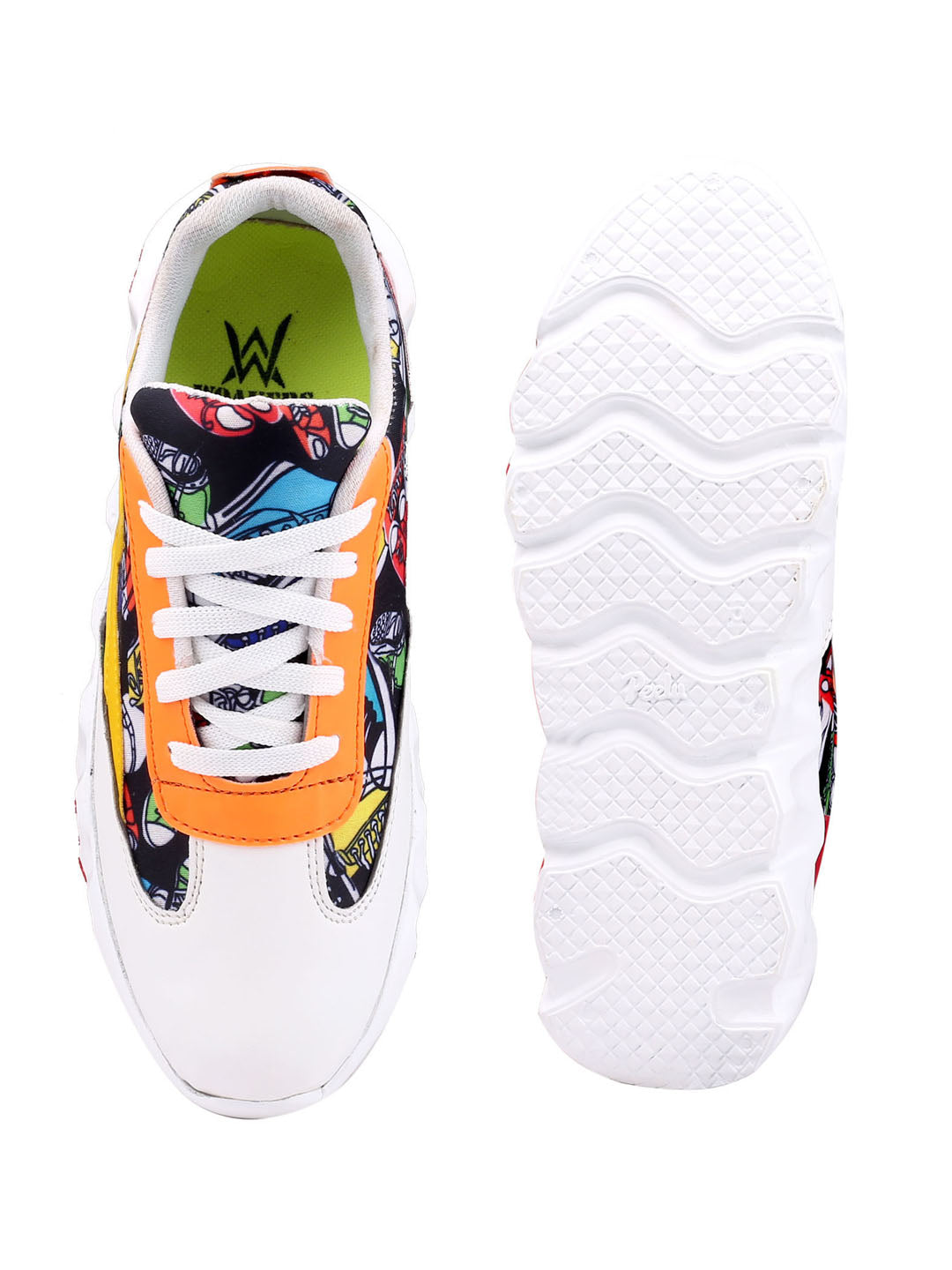 Multicolor Zig-Zag Sole Sneakers for Men - Bold Street Style