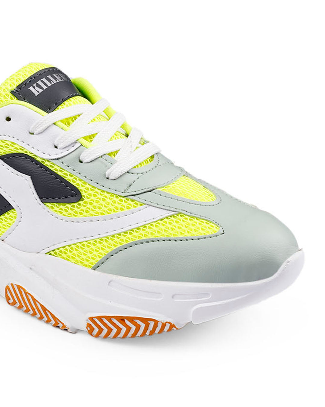 Neon Green & Grey Chunky Sneakers for Men - Stylish Comfort