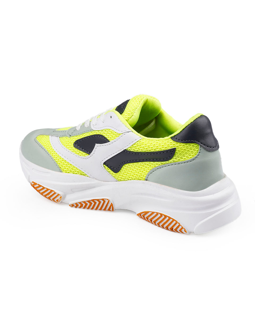 Neon Green & Grey Chunky Sneakers for Men - Stylish Comfort