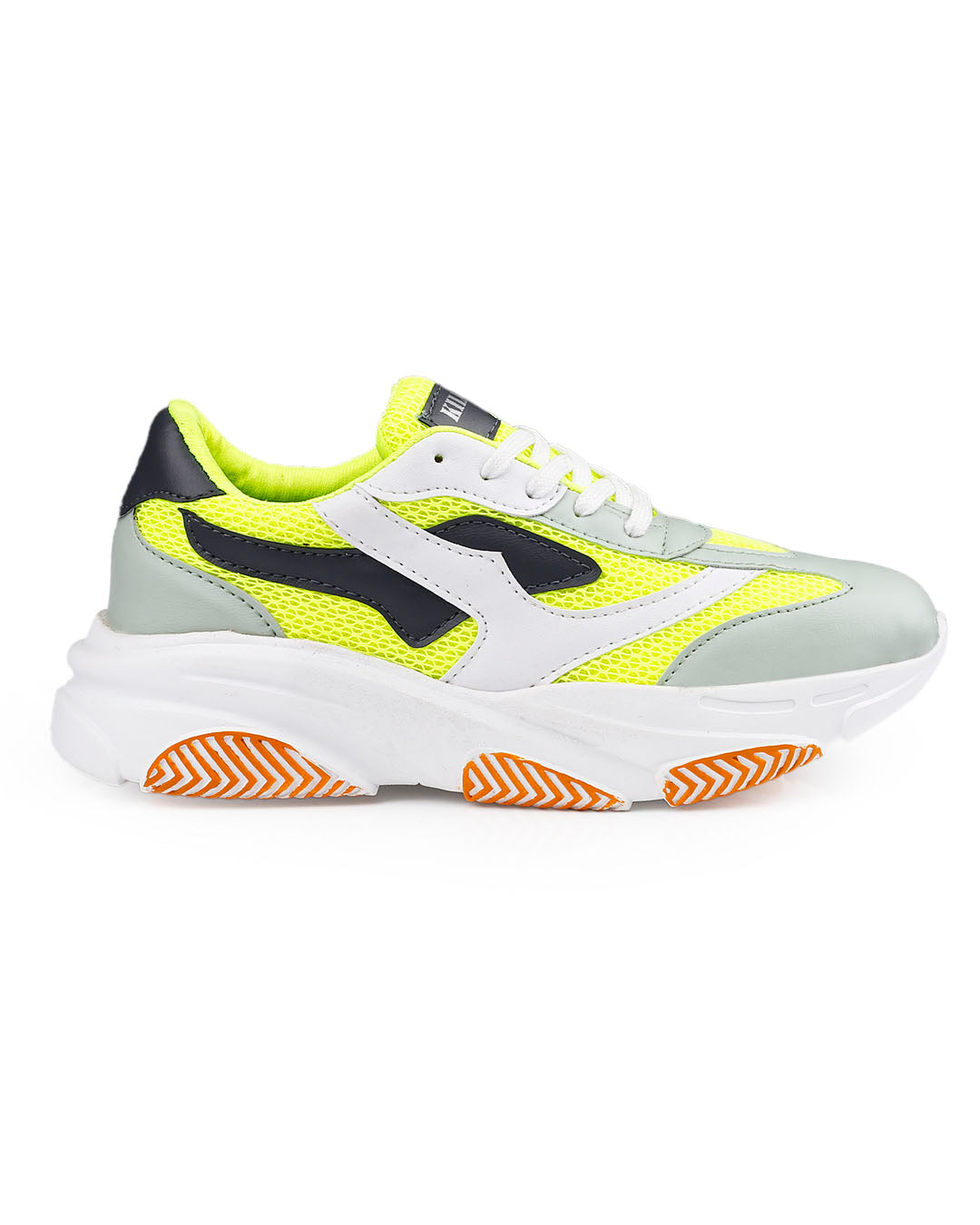 Neon Green & Grey Chunky Sneakers for Men - Stylish Comfort