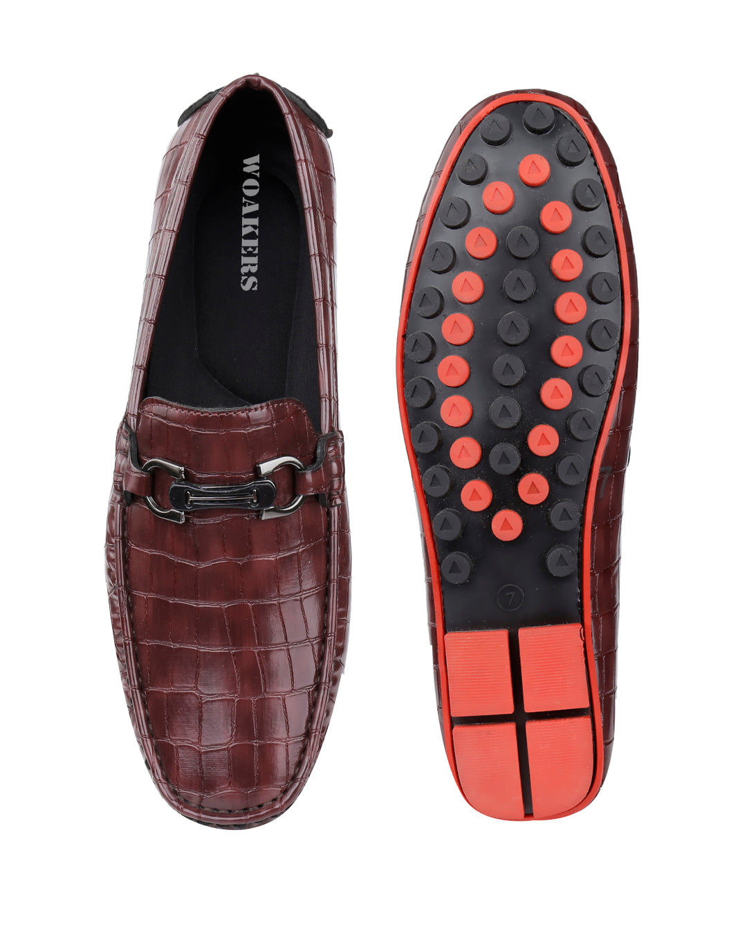 Woakers Men,s Loafers Shoes W-RO-003-BRN