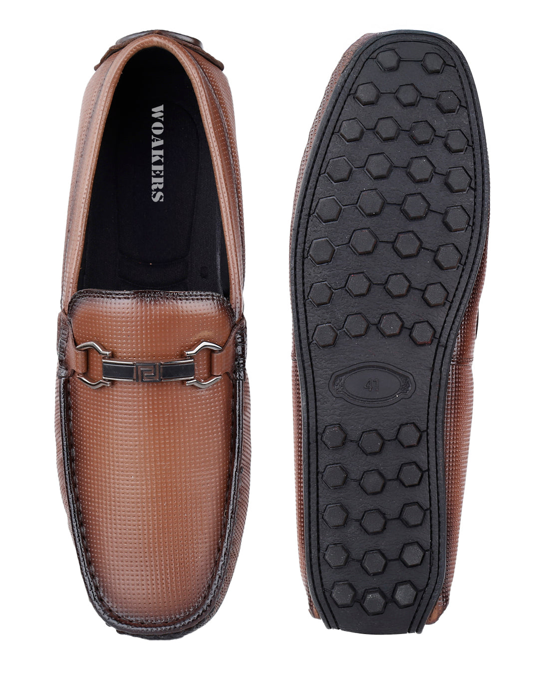 Woakers Men,s Loafers Shoes W-RO-009-TAN