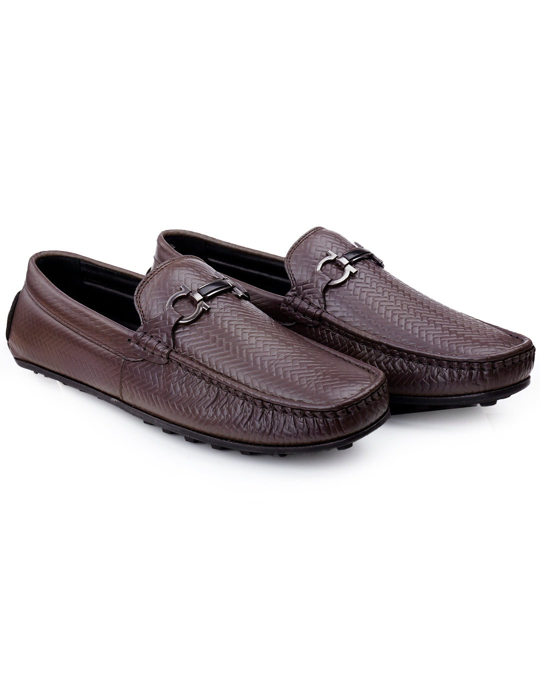 Woakers Men,s Loafers Shoes W-RO-010-BRN