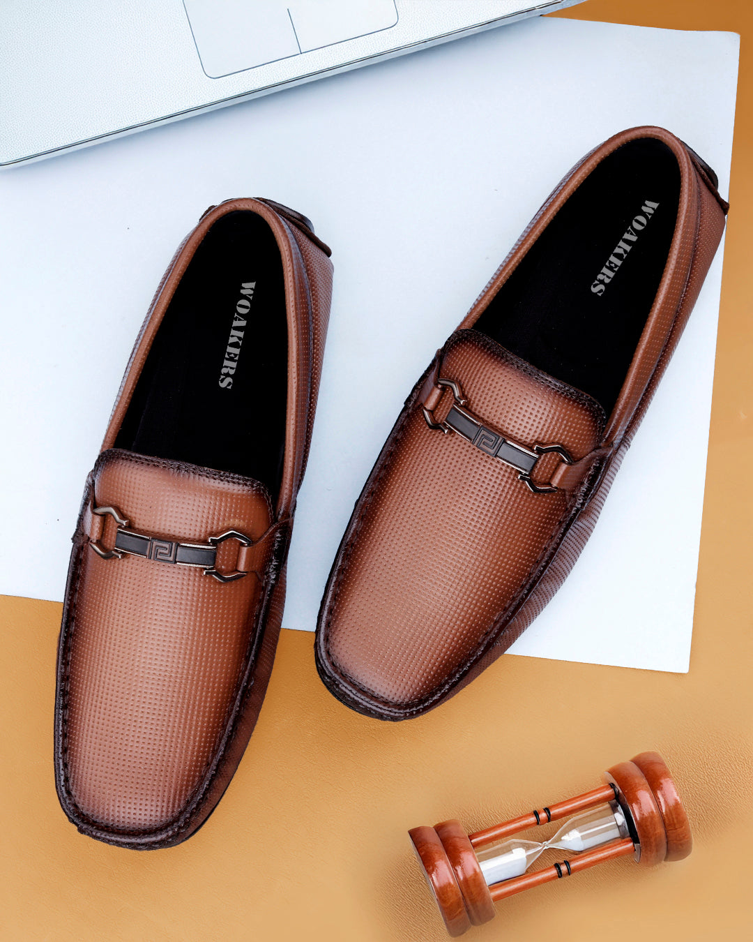 Woakers Men,s Loafers Shoes W-RO-009-TAN