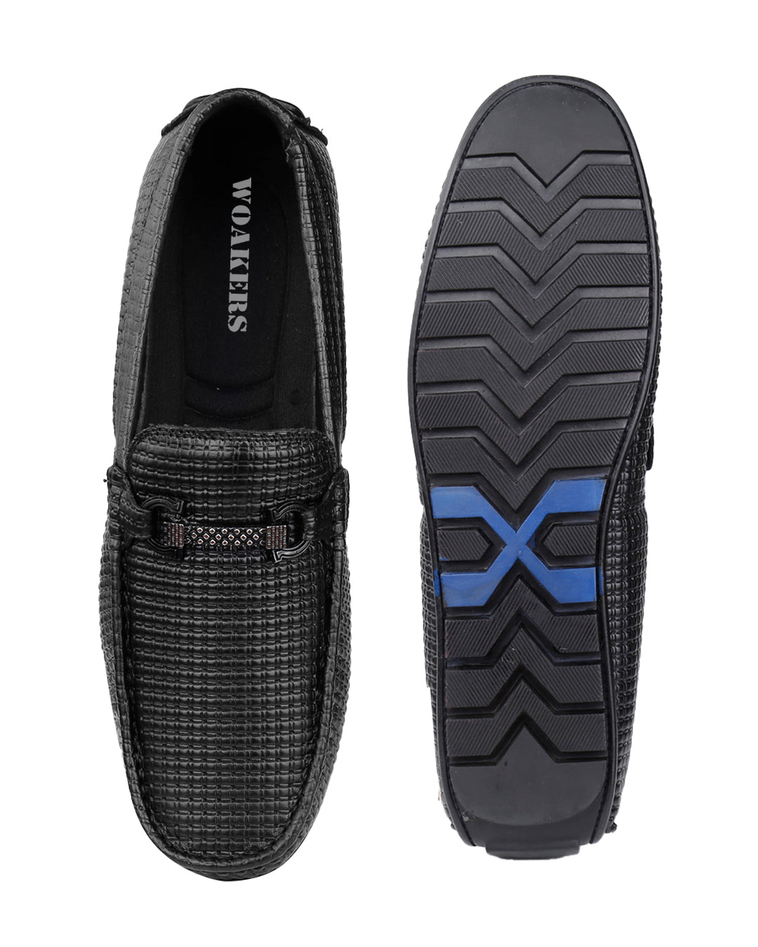 Woakers Men,s Loafers Shoes W-RO-005-BLK