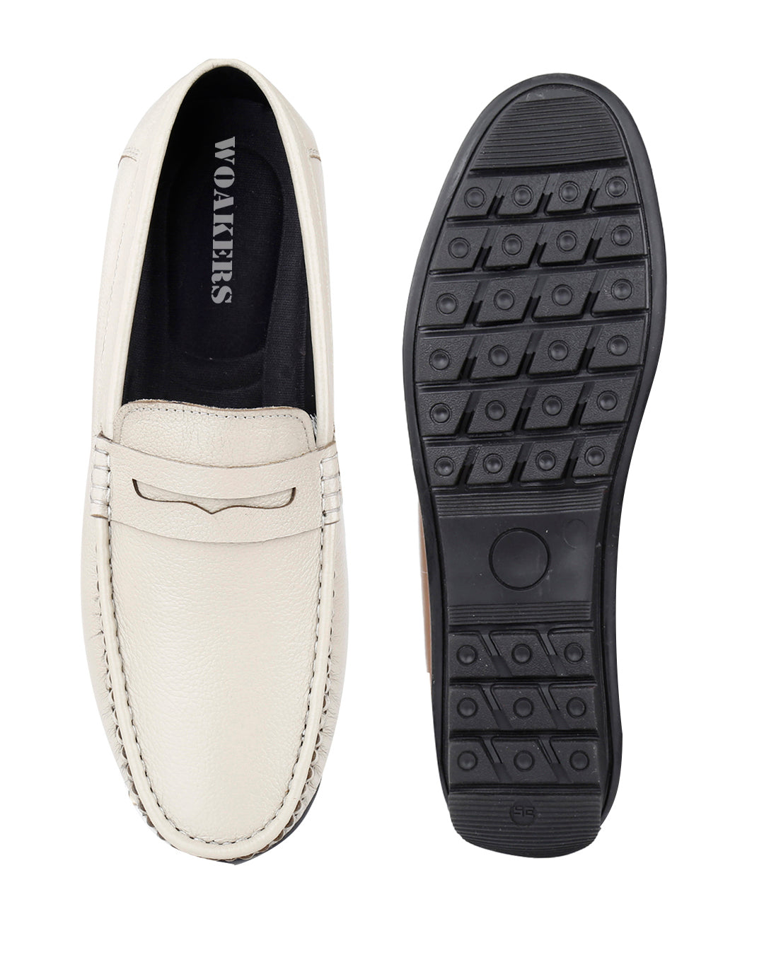 Woakers Men,s Loafers Shoes W-RO-008-WHI