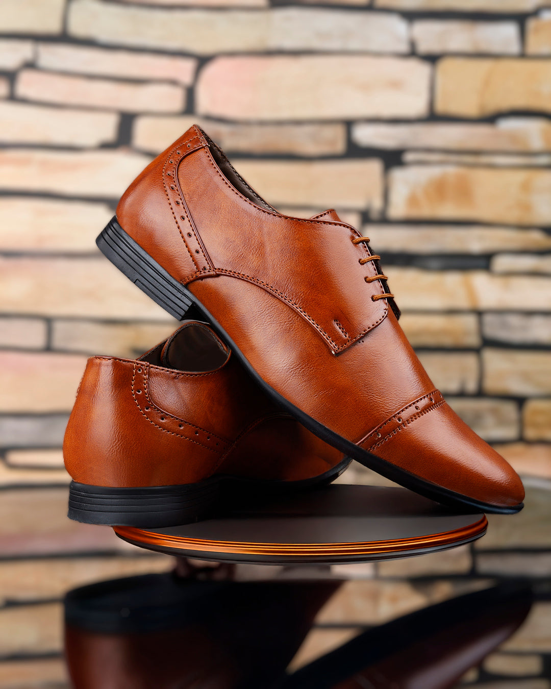 Woakers Men,s Formal Shoes INVI-003-TAN
