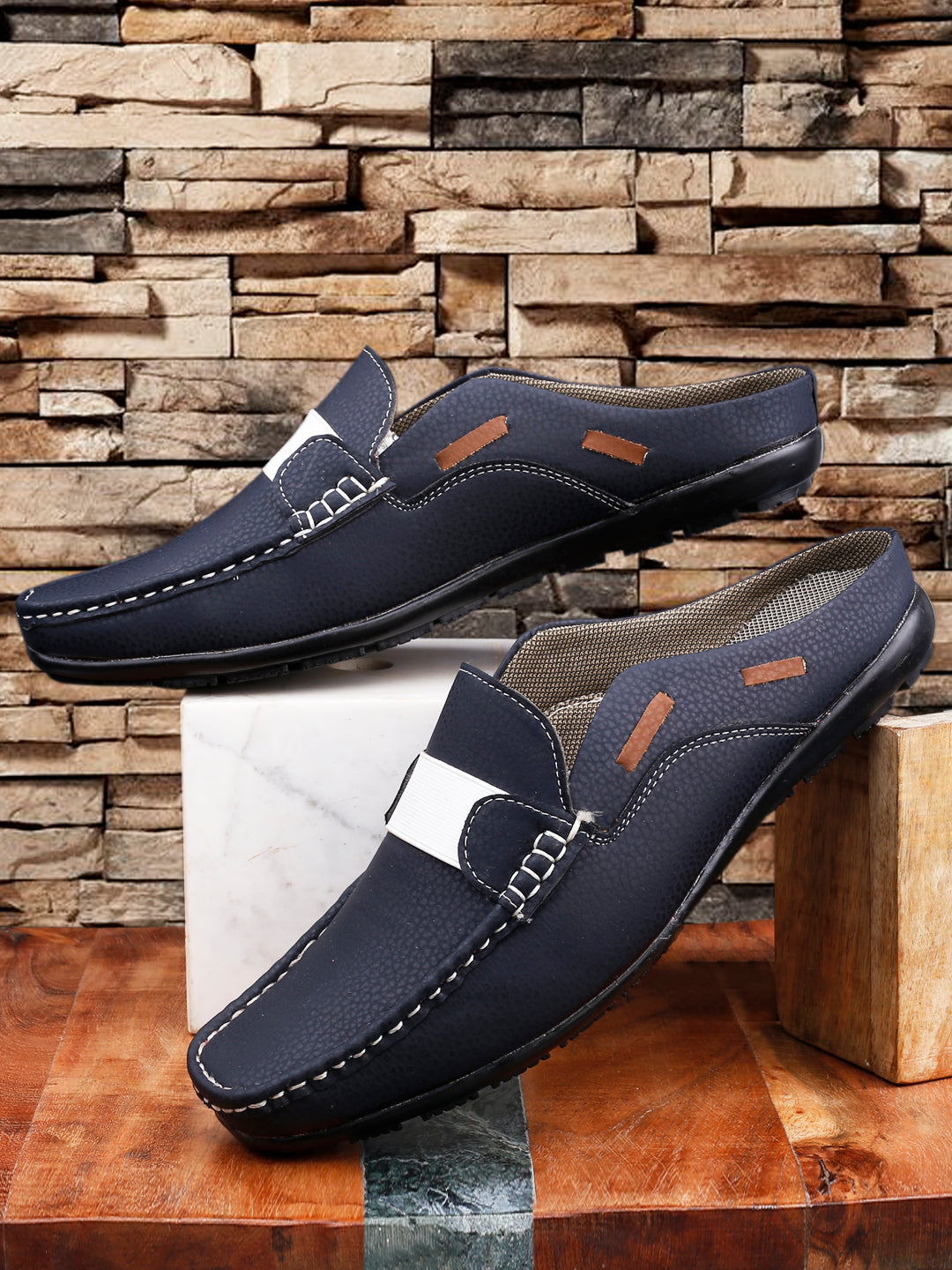 Woakers Men,s Casaul Shoes MULES-BLUE
