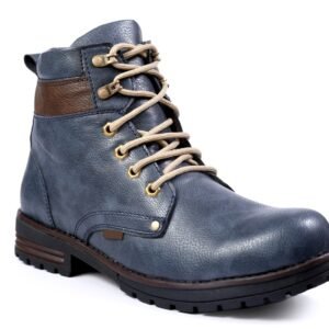Two-Tone Lace-Up Boot, Blue