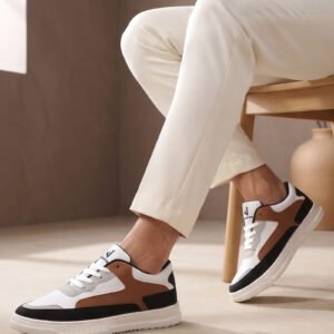 Jokatoo Court Sneaker, White and Tan