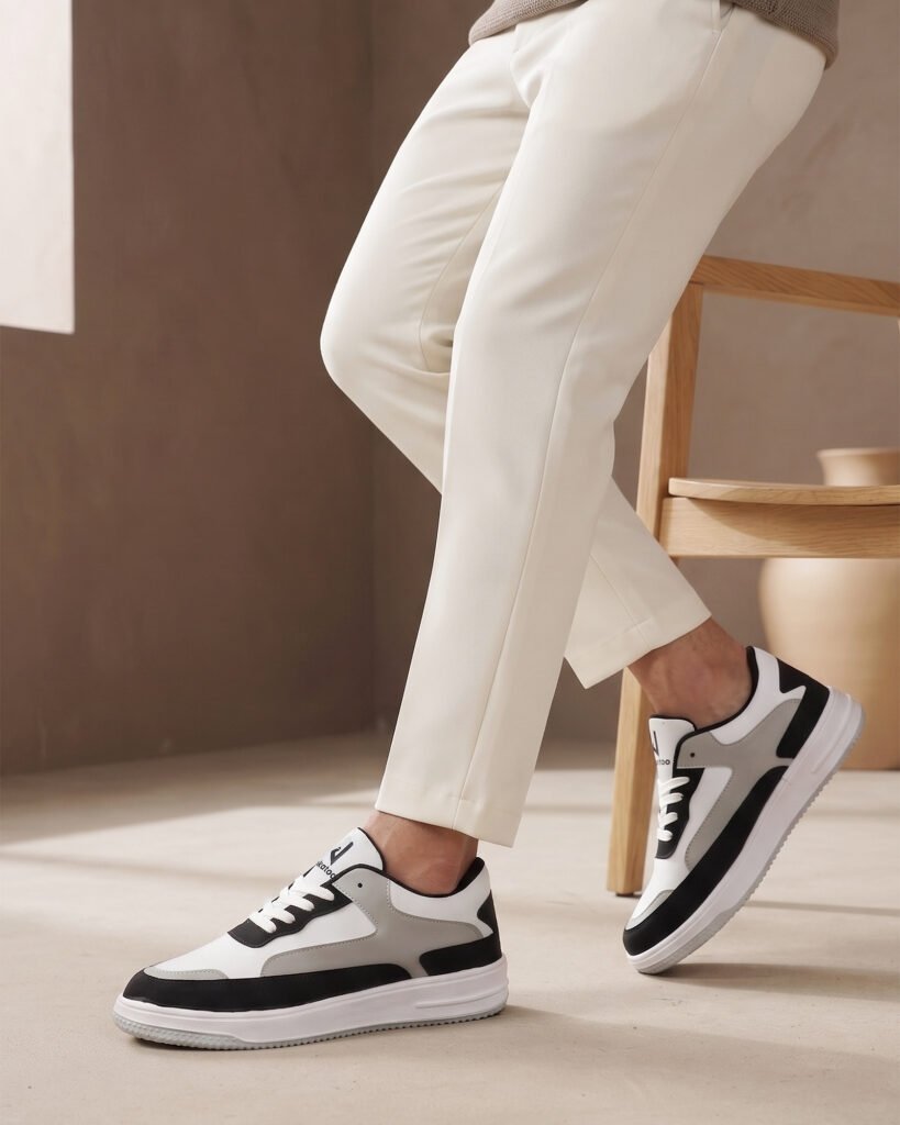 Jokatoo Court Sneaker, White and Grey