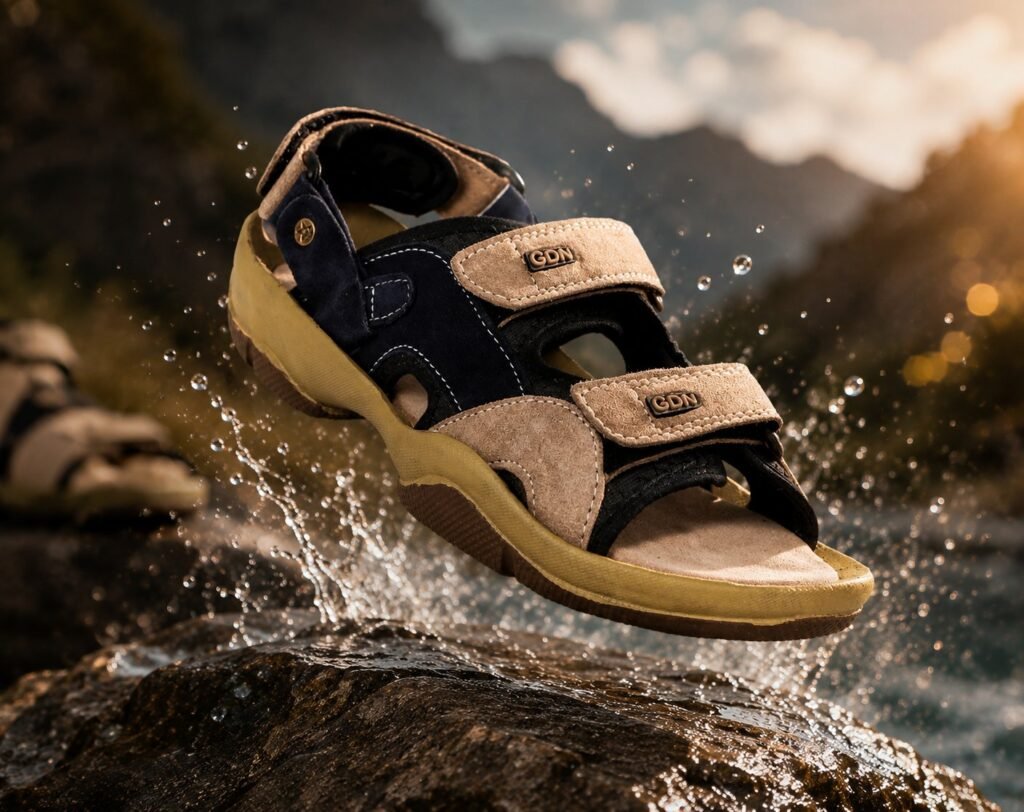 Velcro Sports Sandal, Beige